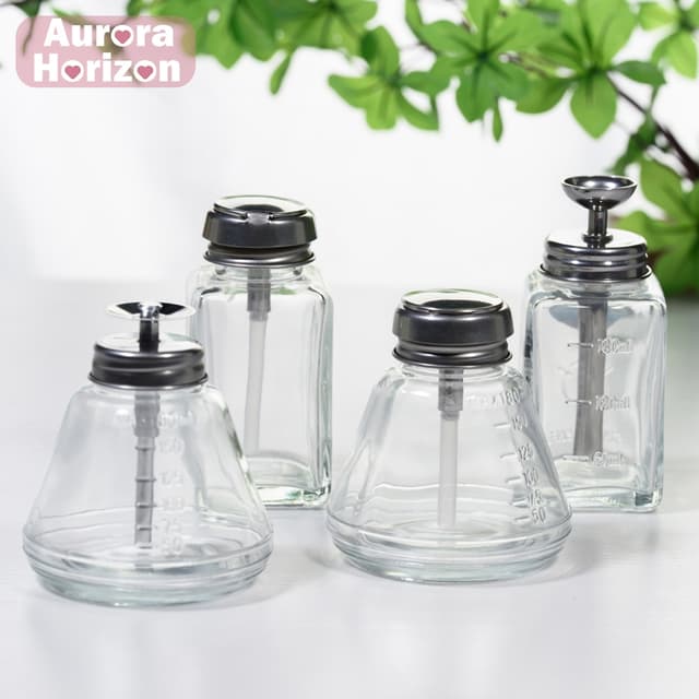 ขวดปั๊มแก้ว 180ml หัวกดแน่น ใช้งานสะดวก สําหรับน้ํายาล้างเล็บ/แอลกอฮอล์ พร้อมส่ง