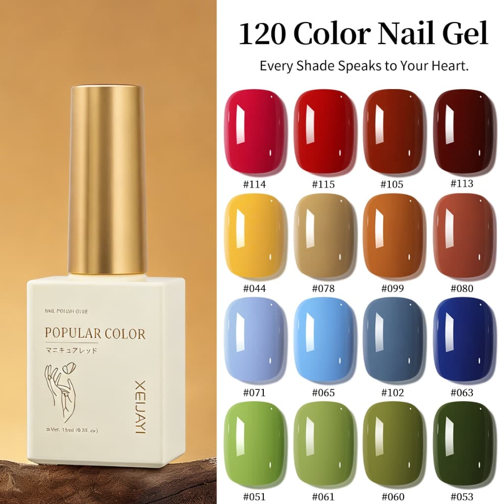 XEIJAYI 15ml--Cherry Blossom Pink and Dark Blue Gel Nail Polish, 120 สี,…