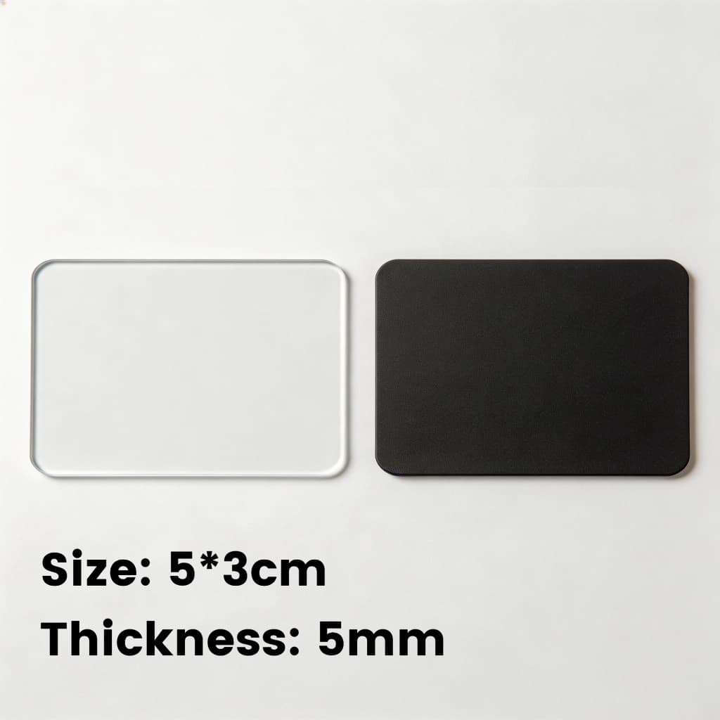 5 ชุด DIY 5 มม.หนาอะคริลิคตู้เย็นแม่เหล็กว่างเปล่า Self-Adhesive รูปร่างขนาด 5*3 ซม.