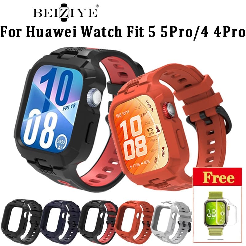 ซิลิโคน WatchBand สําหรับ Huawei Watch Fit 5 5 Pro Smartwatch กรอบสําหรับ Huawei Fit 4 Pro กรณี Protector…
