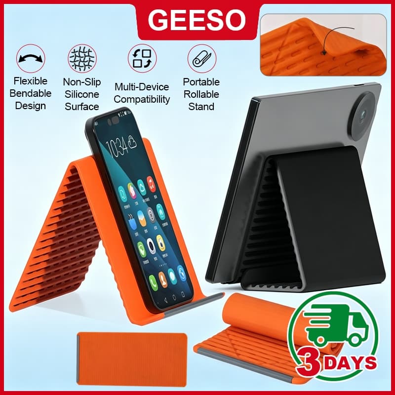 GEESO ขาตั้งโทรศัพท์ซิลิโคนยืดหยุ่น พับได้ ปรับมุมได้ หลายรูปแบบ พกพาสะดวก Flexible Foldable Silicone Phone…