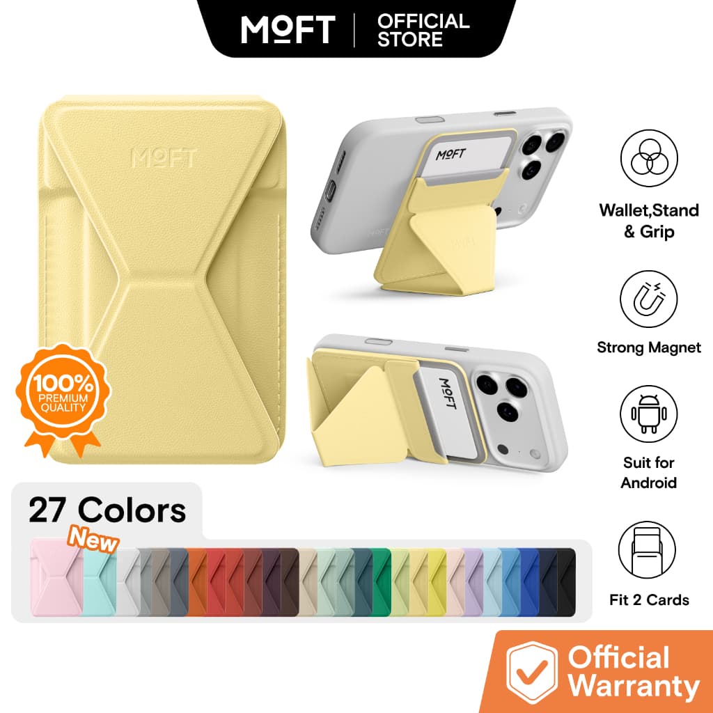 MOFT Snap on Phone Stand Wallet MOVASTM - กระเป๋าสตางค์แม่เหล็กเข้ากันได้กับ ไอโฟน 12/13/14/15/16/17