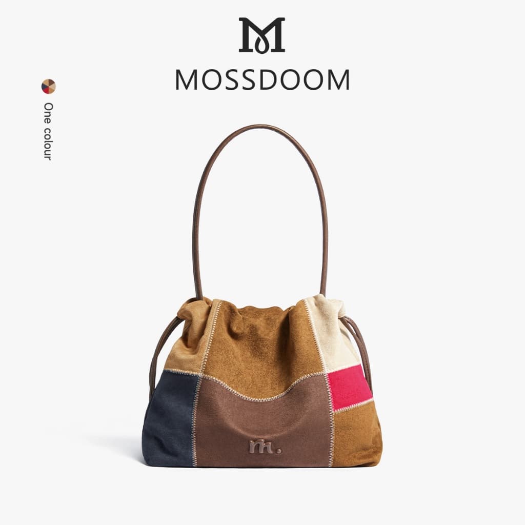 MOSSDOOM Ruvi Bag กระเป๋าสะพายข้าง ดีไซน์วินเทจ หนังกลับ สีเอิร์ธโทน จุของได้เยอะ น้ําหนักเบา ใช้ได้ทุกวัน