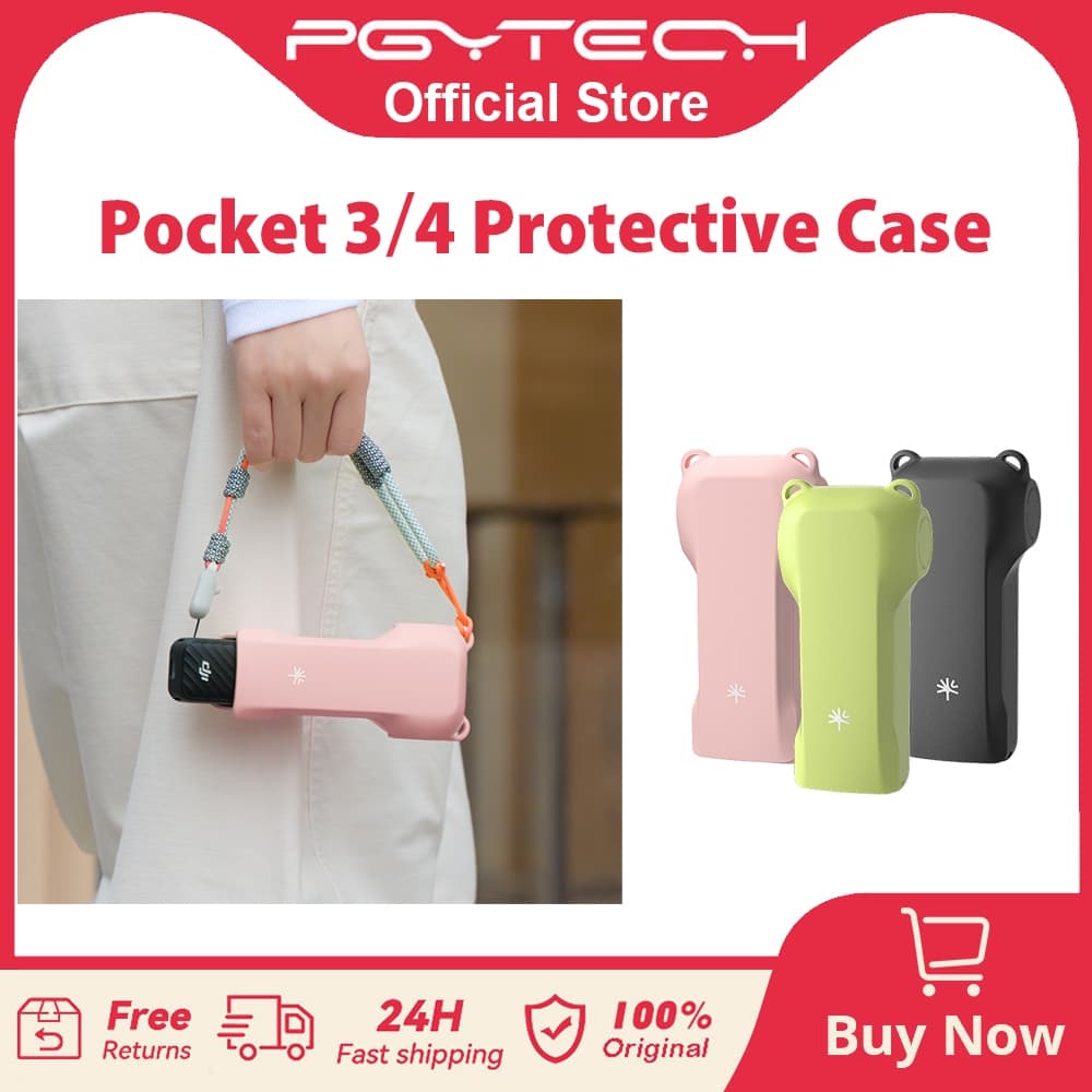 PGYTECH Pocket 3/4 เคสป้องกัน ปกคลุมเต็มรูปแบบ กันกระแทก ช่องใส่ฟิลเตอร์ในตัว ช่องใส่การ์ด SD จุดยึดสองจุด