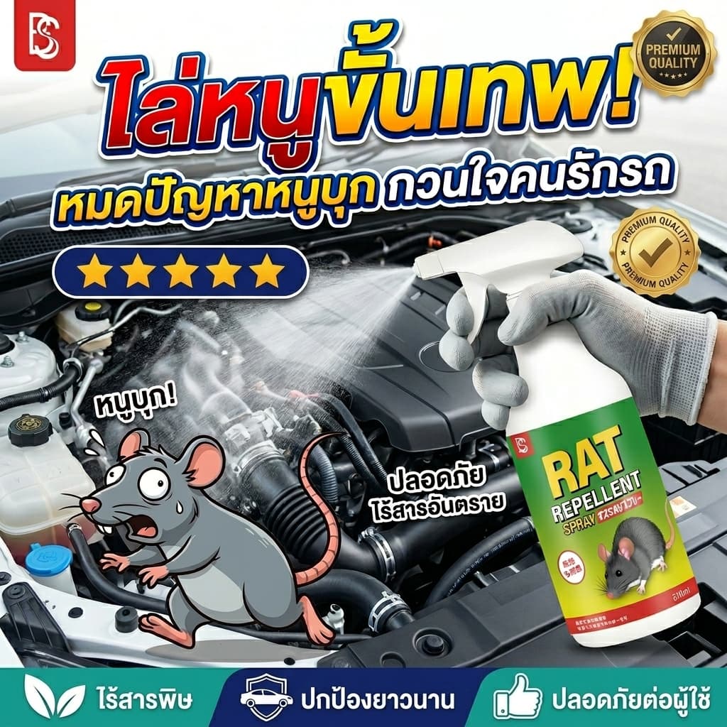 🐀ซื้อ 1 แถม 1🐀-MM-สเปรย์ ไล่หนู ยาไล่หนู มีผลคุ้มครองนาน 365 วัน น้ํายาไล่หนู