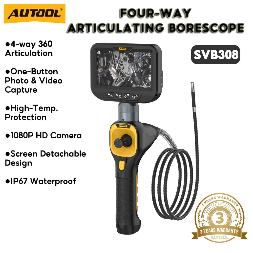 Autool SVB308 1080 HD ยานยนต์อุตสาหกรรม Endoscope พร้อมไฟ Autofocus Endoscope การตรวจสอบเลนส์กล้องสําหรับ IMG…