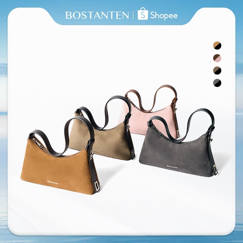BOSTANTEN Klein Bag กระเป๋าหนังกลับ สะพายข้าง ถือได้ ดีไซน์หรู นุ่มพรีเมียม ของขวัญสําหรับผู้หญิง