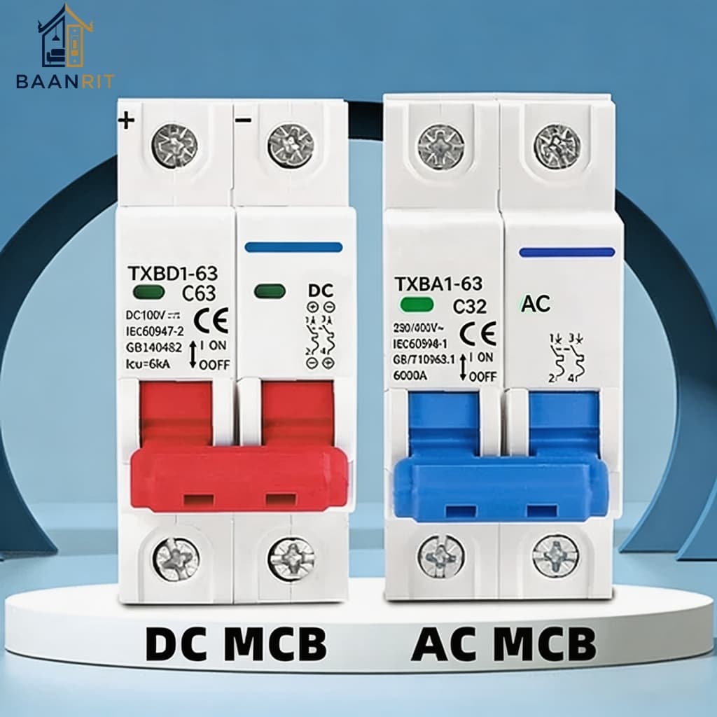 เบรกเกอร์สวิตช์แบตเตอรี่, Solar 2P DC AC MCB 16A 20A 25A 32A 40A 50A 63A DC MCB สําหรับระบบโซลาร์เซลล์,…