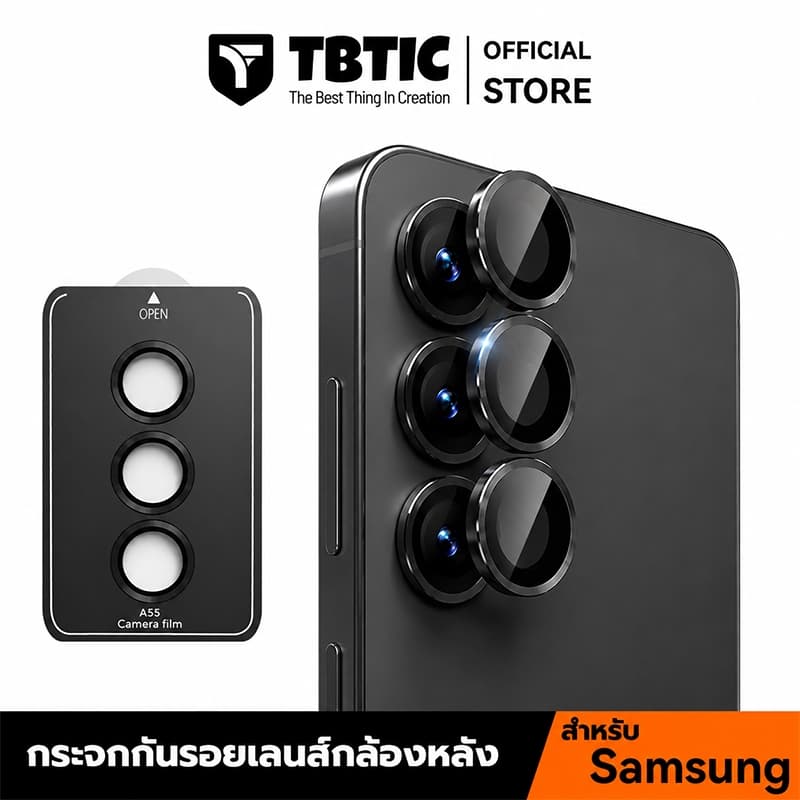 TBTIC กระจกกันกระแทกเลนส์กล้องหลัง For Samsung A06/A14/A24/A34/A16/A26/A36/A54/A55/A56 S22/S23/S24/S25…