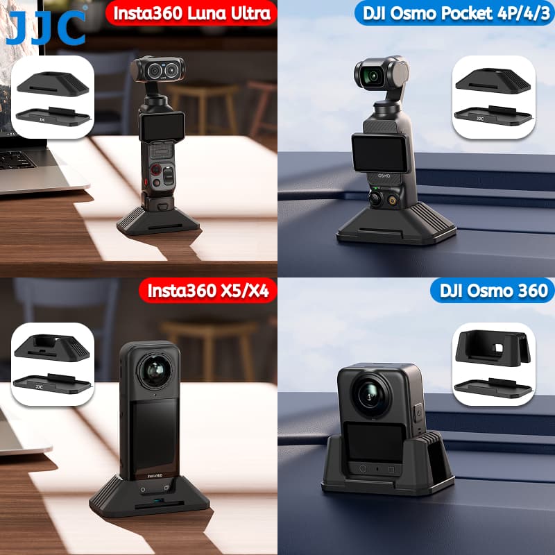 JJC กล้องลื่น Desktop Mount สําหรับ DJI Osmo Pocket 4P 4 3 OSMO 360 & Insta360 Luna Ultra X6 X5 X4 กล้อง,…