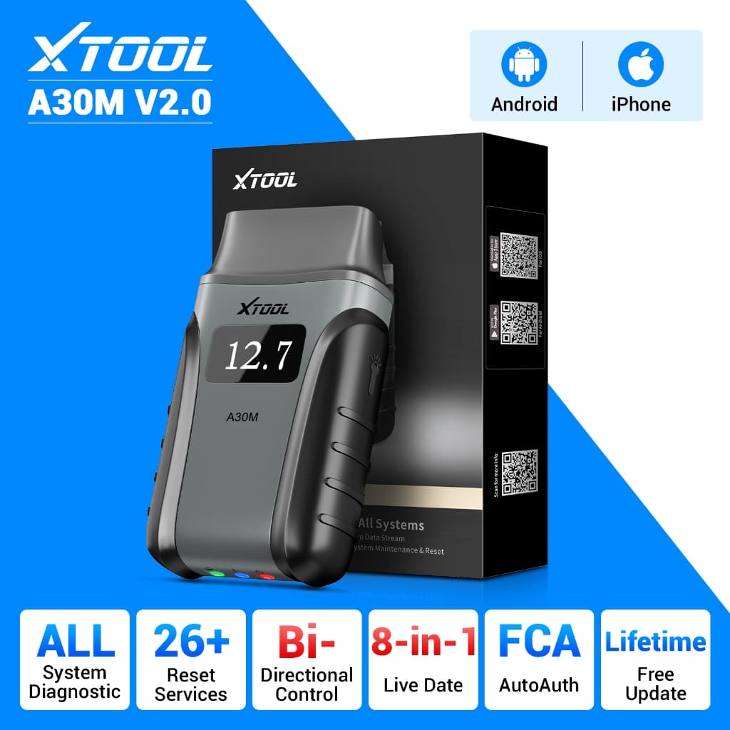 XTOOL A30M A30D ไร้สาย OBD2 เครื่องสแกนเนอร์ Bidirectional ระบบเครื่องมือวินิจฉัย 26 รีเซ็ต FCA CANFD