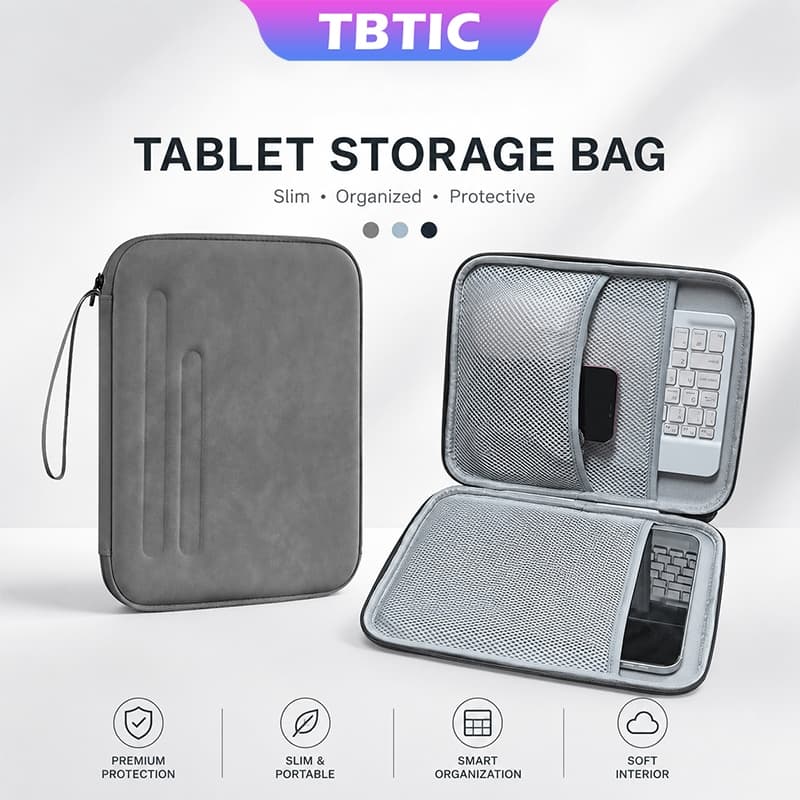 TBTIC กระเป๋าแท็บเล็ต 8 11 13 นิ้วสําหรับ iPad Samsung Xiaomi Pad กันน้ํา PU กระเป๋าหนังกระเป๋า