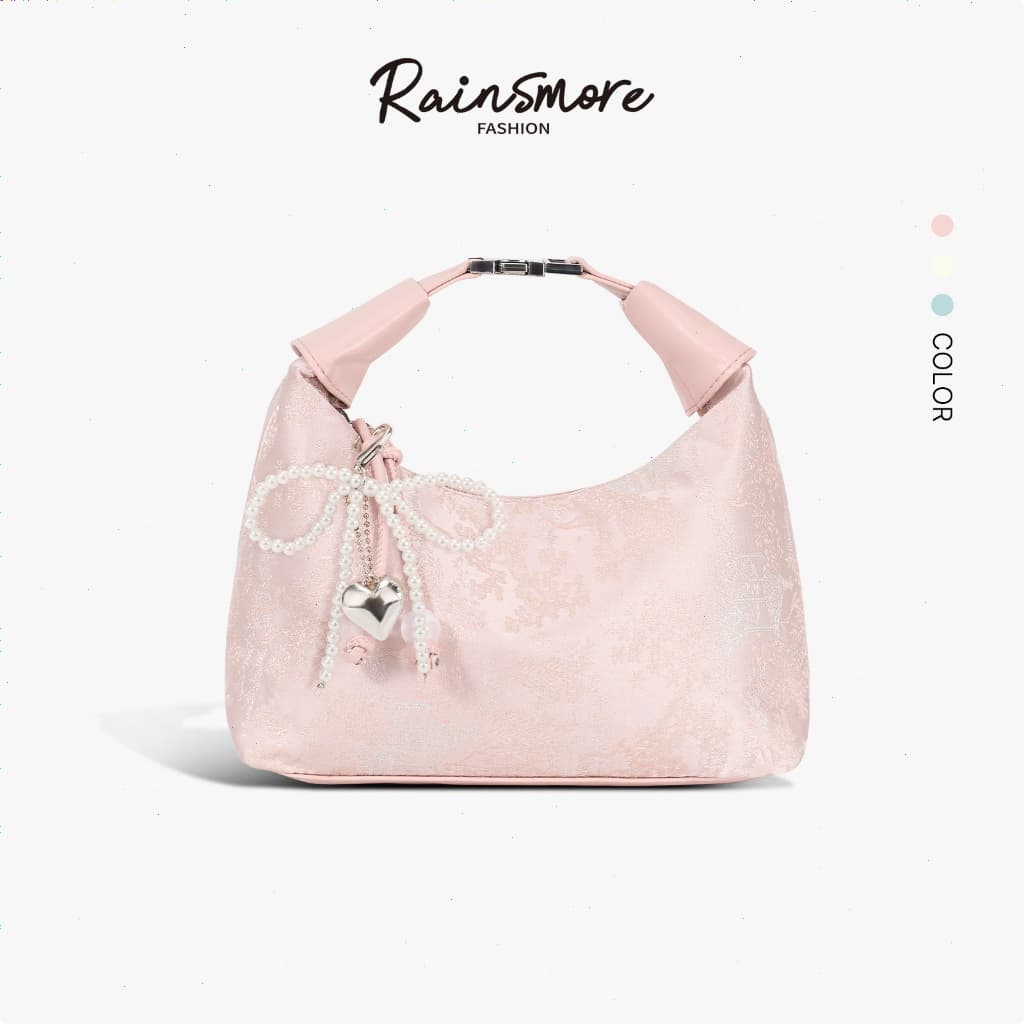 RAINSMORE กระเป๋าสะพายข้างผู้หญิง | ลายปักสไตล์วินเทจ ทรงถังเอกลักษณ์ ดีไซน์ส zipper ตกแต่ง…