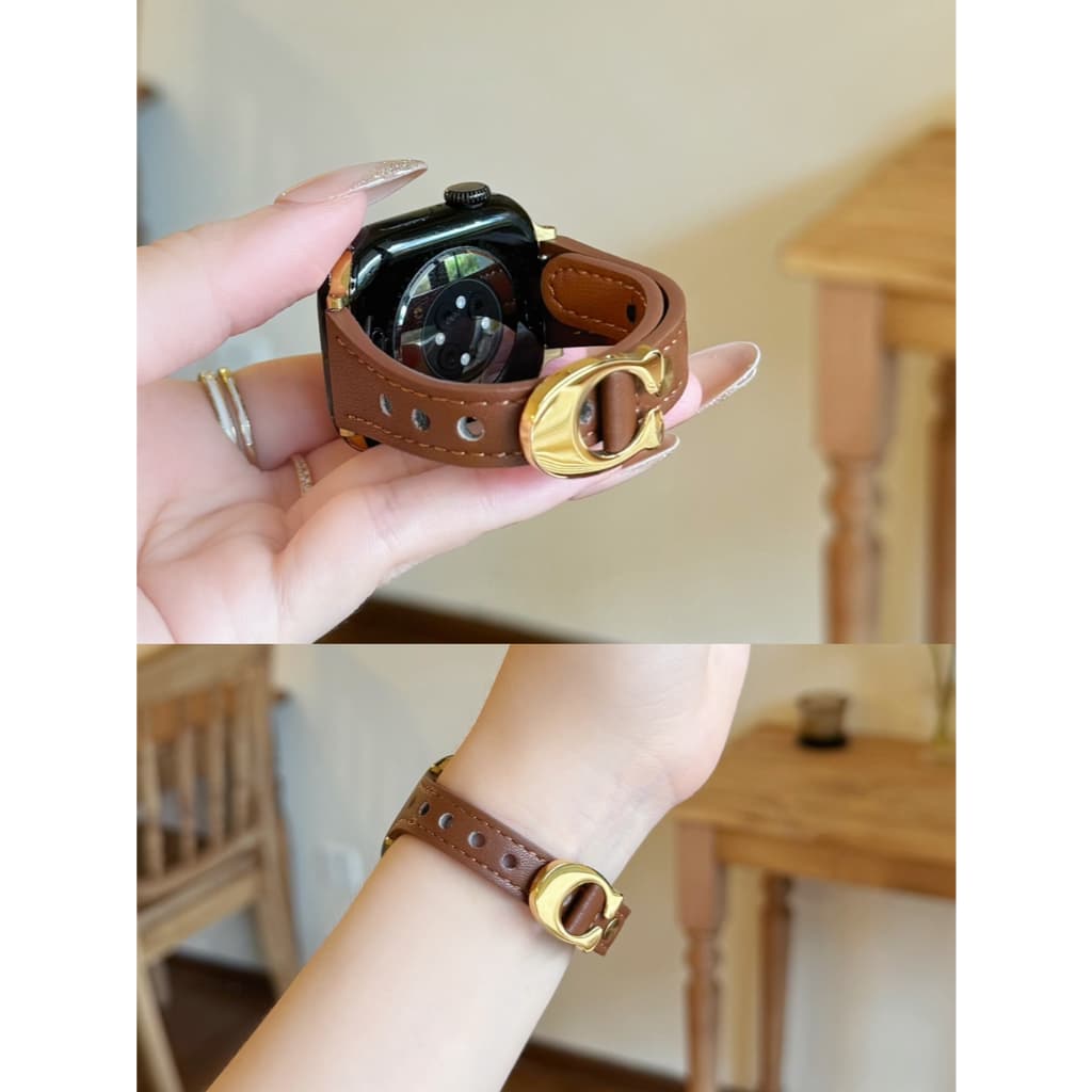 สายรัดห่วงหนังที่ยอดเยี่ยมสําหรับ Apple Watch Band Women Series S11/10/8/7/6/5/9 40 มม.41 มม.38 มม.42 มม.44…