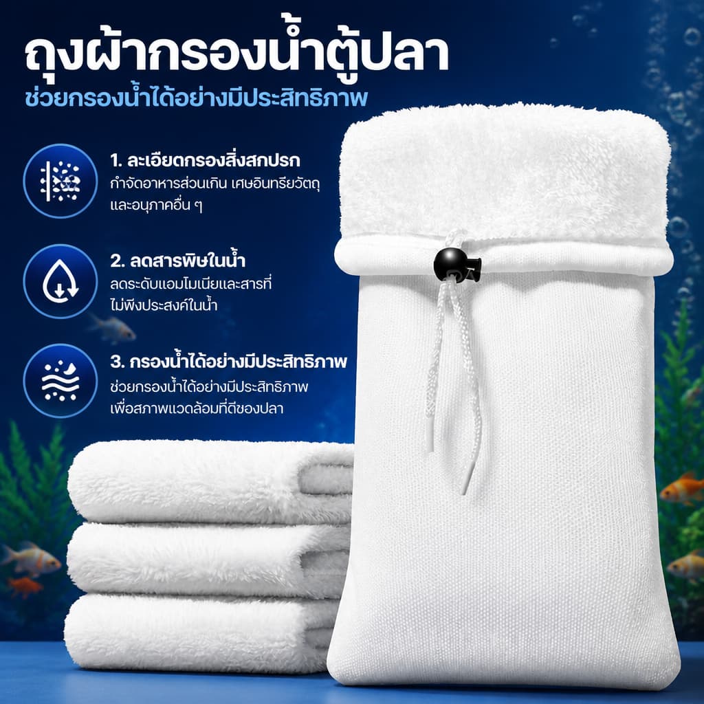 Aquarium Magic Filtration Bag กรองถุงเท้าทนทานโพลีเอสเตอร์ ดักจับสิ่งสกปรก ตะกอน ระบายน้ําได้ดี ลดการอุดตัน…