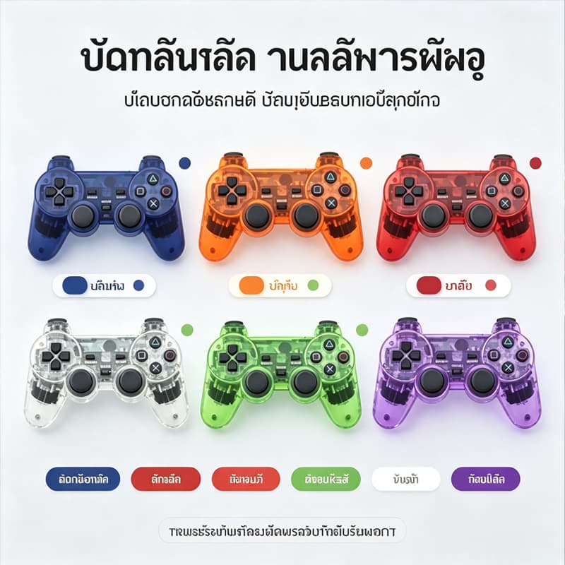จอยเกมไร้สาย 1 ชุด คอนโทรลเลอร์เกมไร้สายสีสันสดใส 2.4GHz เกมแพด Joypad สําหรับใหม่ COD