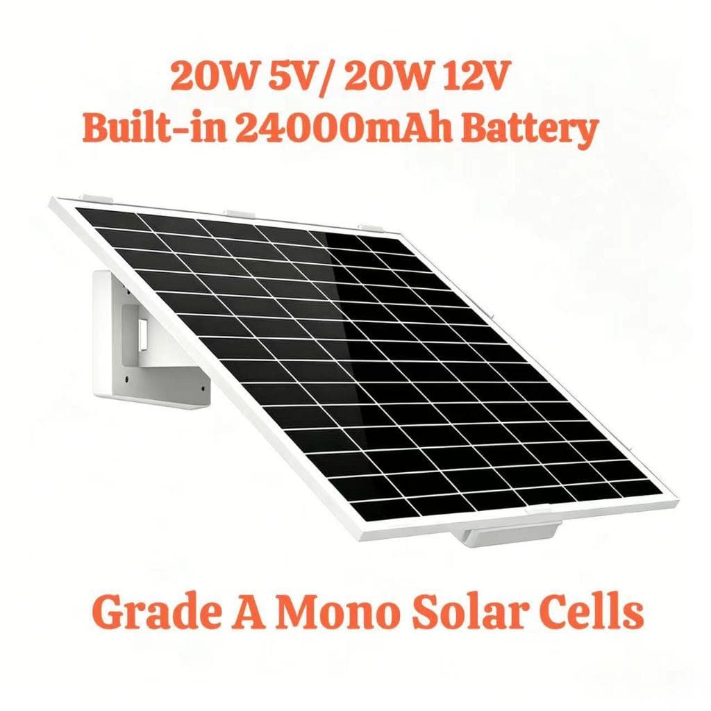 แผงแสงอาทิตย์แบตเตอรี่ 20W 24Ah ,เอาต์พุต 5V/12V,พลังงานแสงอาทิตย์สําหรับกล้องวงจรปิด,พลังงานต่อเนื่องสําหรับล…