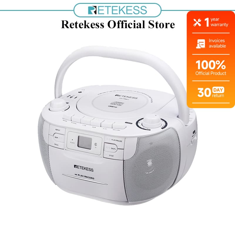 RETEKESS TR621 Boombox พร้อมเครื่องเล่นเทปคาสเซ็ต AM วิทยุ FM พร้อม CD Playback…
