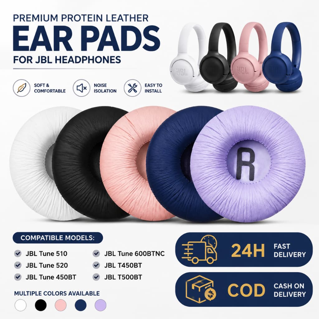 Shipping from Thailand แผ่นรองหูฟังทดแทนสําหรับ JBL Tune 510 520 450BT 600BTNC T450BT T500BT หูฟัง 1 คู่
