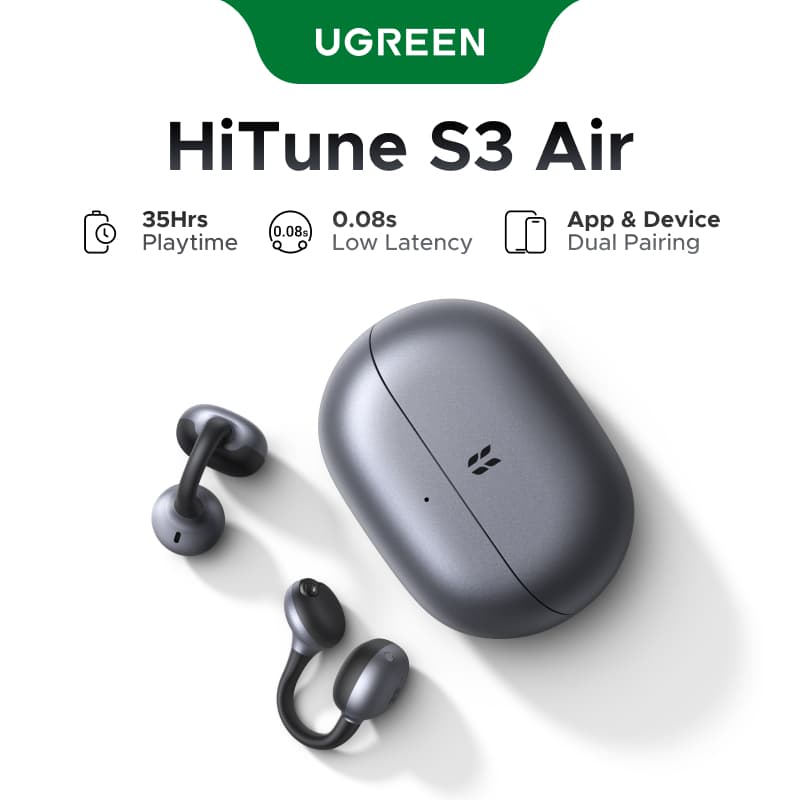 UGREEN S3 Air ลดเสียงรบกวนด้วย AI รองรับการเชื่อมต่อAPP Noise Reduction Open-Ear 34H เวลาเล่น Bluetooth 6.0…
