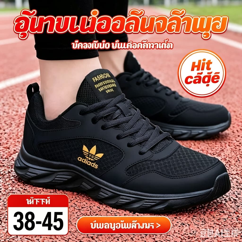รองเท้ากีฬาผู้ชายขายดี Hit น้ําหนักเบา 2 รุ่น ผ้าตาข่ายระบายอากาศฤดูร้อน / หนัง PU กันน้ําเหมาะวันฝน มี 3 สี…