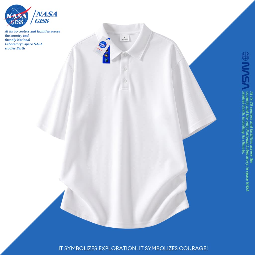 NASA เสื้อโปโล ผู้ชายผู้หญิง ทรงสวย แขนสั้น summer POLO สีพื้น ไม่ยับง่าย ผ้าเย็นใส่สบายโพลีเอสเตอร์…