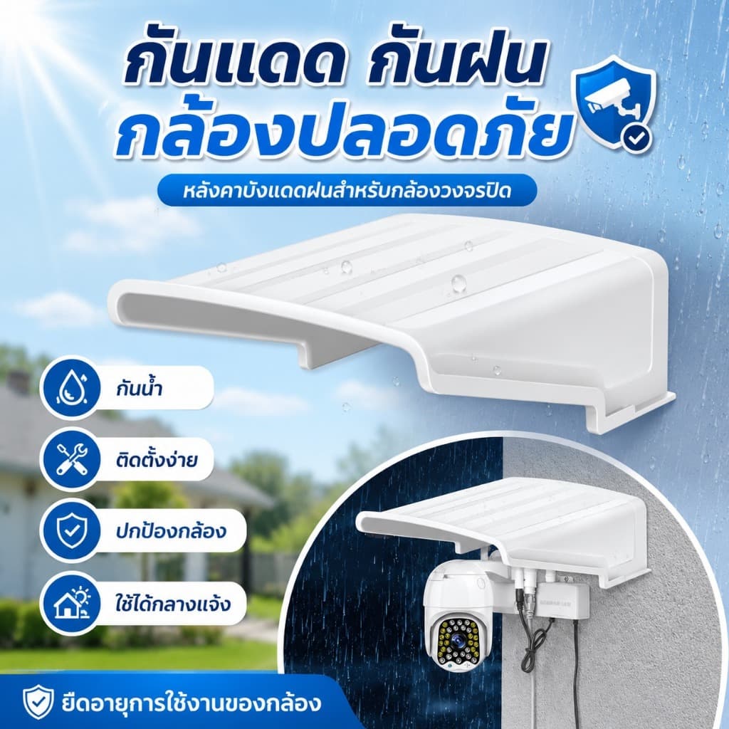 ฝาครอบกล้องวงจรปิด กันแดด กันฝน กันน้ํา Sun Rain Shade ป้องกันกล้อง สําหรับติดผนัง บ้าน สวน ลานกลางแจ้ง