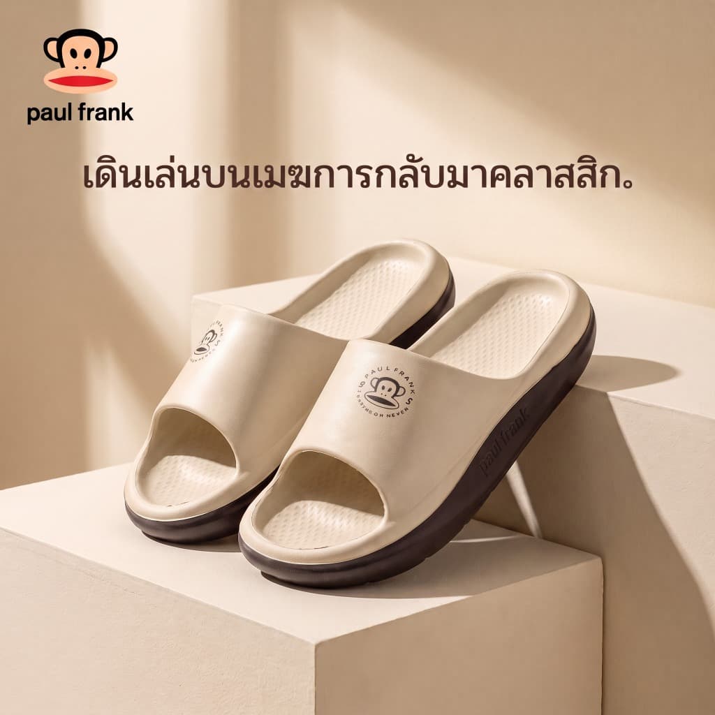 Paul Frank Big Mouth Monkey Sandals รองเท้าแตะ 2026 สไตล์ใหม่ Street Wear Soft-Soled…