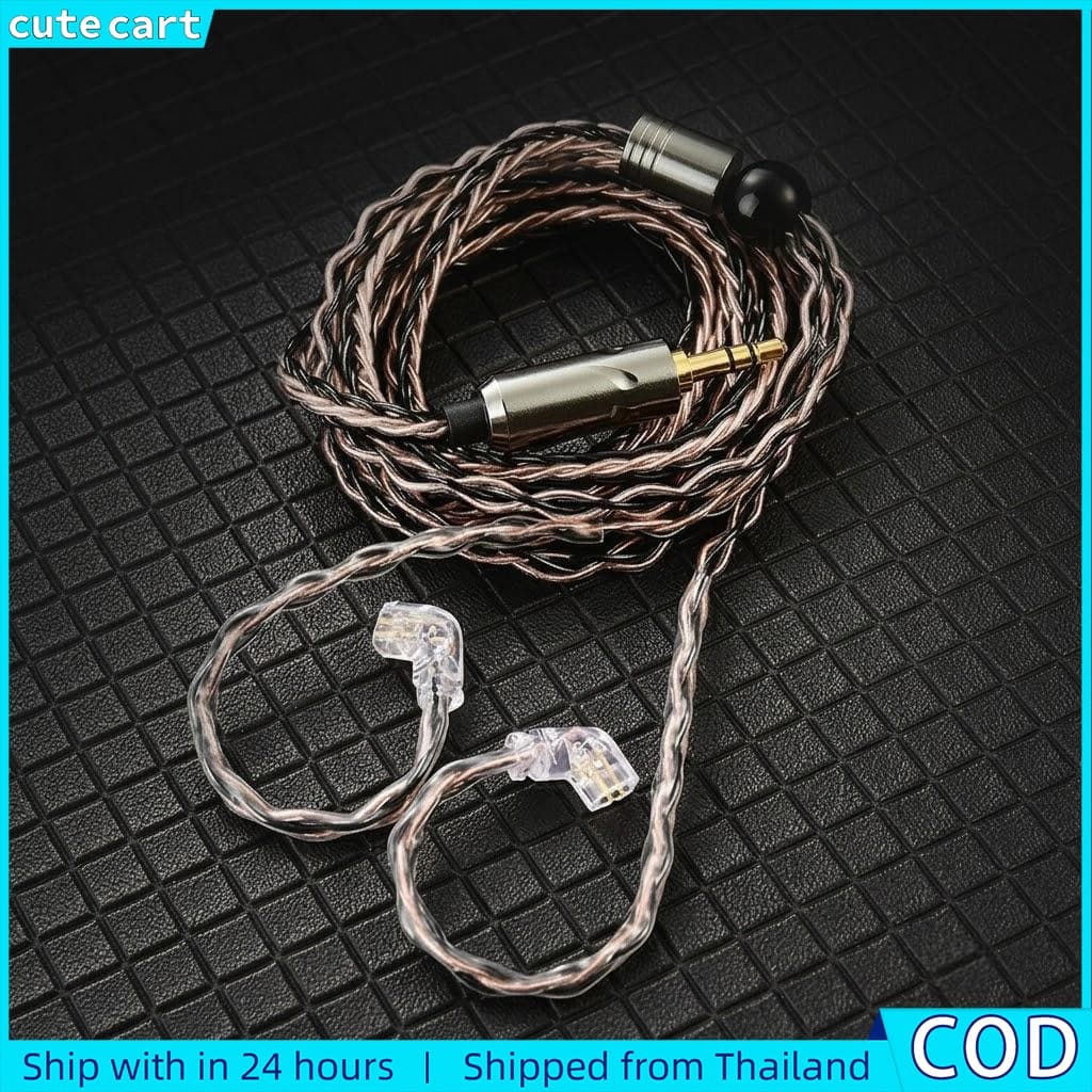 สายหูฟังทดแทนที่ทนทาน QDC 2Pin 0.78 มม. ถึง 3.5 มม. แจ็คเสียง | สายไฟถักความหนาแน่นสูงสายเสริมเสียงสายอุปกรณ์เ…