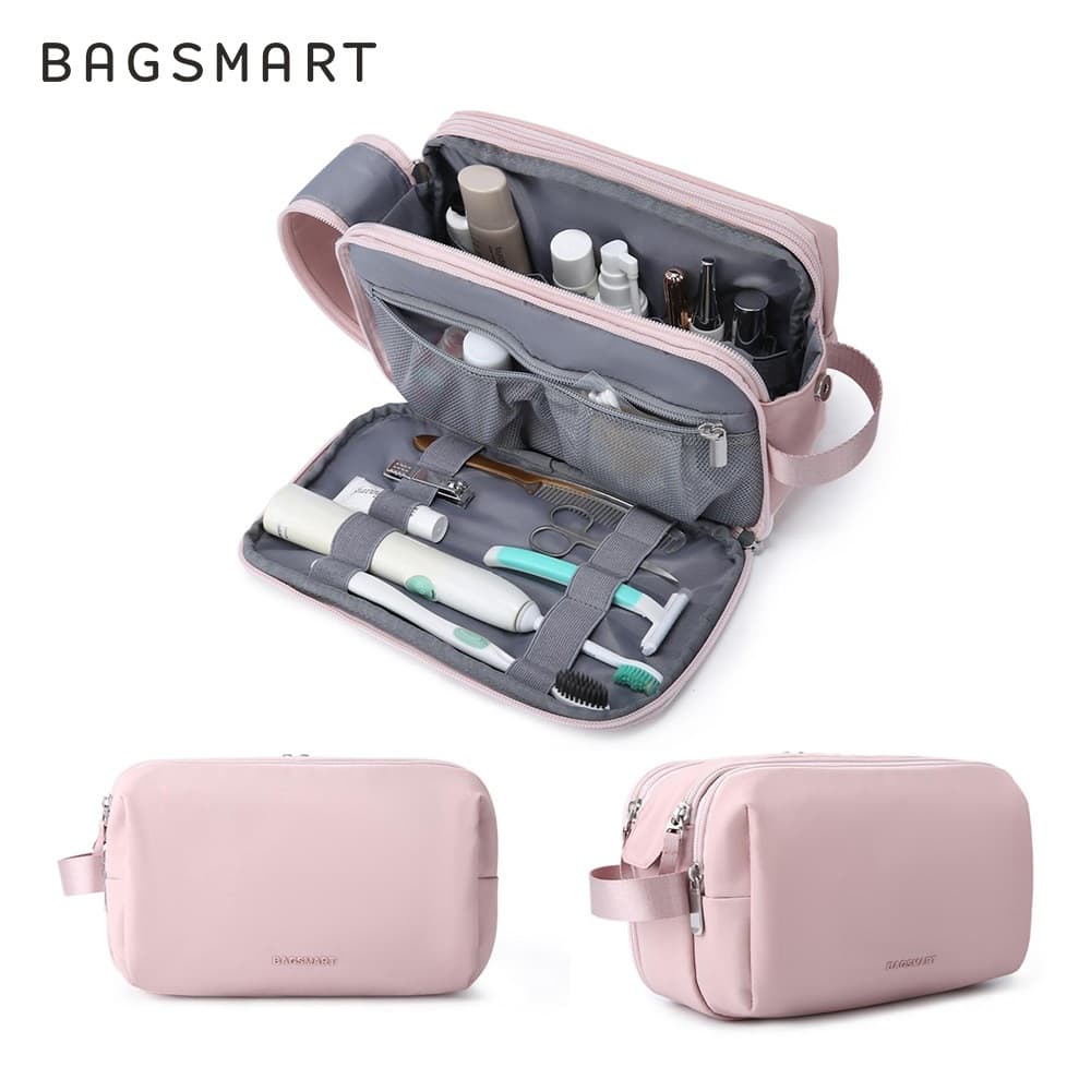 BAGSMART กระเป๋าใส่อุปกรณ์อาบน้ํา กระเป๋าแต่งหน้าเครื่องสําอาง กันน้ํา Dopp Kit Unisex Travel Organizer…