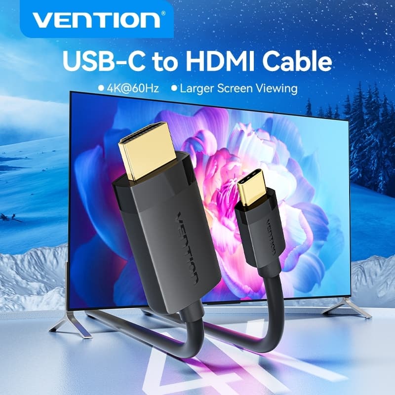 Vention สาย USB-c to HDMI 4K HD HDMI-A 4K@60Hz HDCP Type-c to HDMI HDR Audio & Video for Home Office บ้าน… รูปที่ 1
