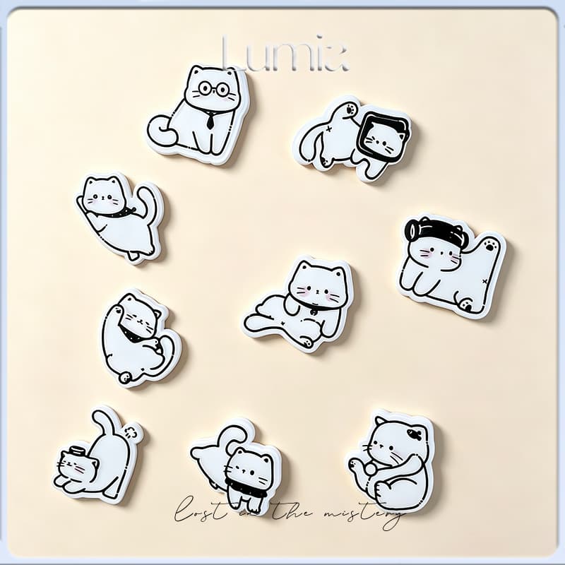 9ชิ้นแมวตู้เย็นแม่เหล็ก/แขวนคณะกรรมการอุปกรณ์ตกแต่ง/เครื่องประดับ3ง/กระดานข้อความ/สติกเกอร์เอกสารสํานักงาน/อาห…