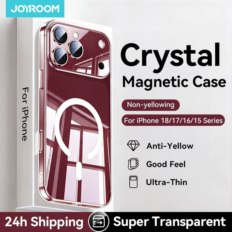 Joyroom เคสแม่เหล็กสําหรับ iPhone 18 Pro Max Case Anti สีเหลืองโปร่งใสสําหรับ iPhone 18 17 16 15 Pro Max…