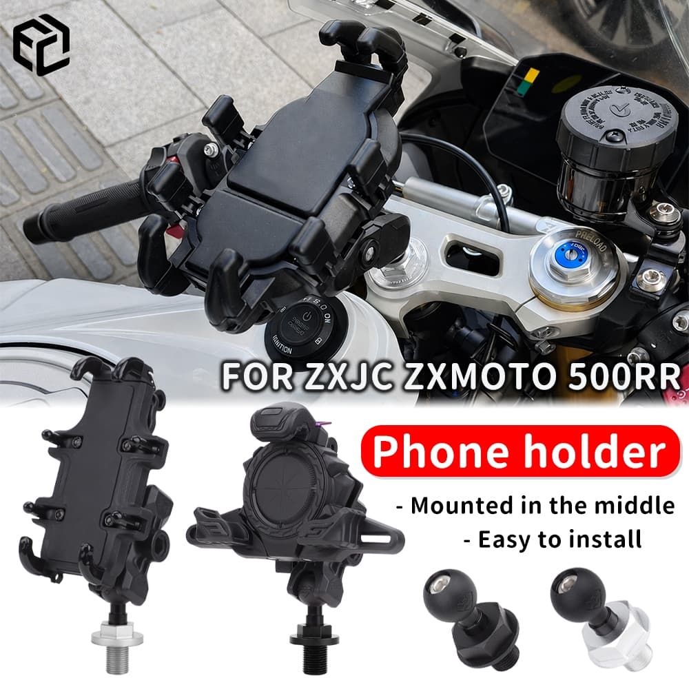 ที่วางโทรศัพท์รถจักรยานยนต์สําหรับ ZXJC ZXMOTO 500RR รถจักรยานยนต์กลางแจ้ง Shock Absorbing…
