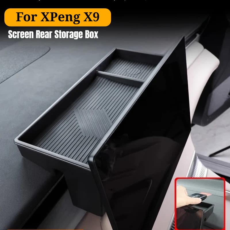 สําหรับ Xpeng X9 2025 2026 คอนโซลกลางหน้าจอด้านหลังกล่องเก็บแดชบอร์ดด้านหลังออแกไนเซอร์ถาดที่เท้าแขนที่วางโทรศ…
