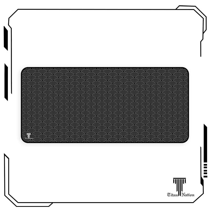 TITANNATION Gaming Mouse Pad 900x400mm แผ่นรองเมาส์ XL Desk Mat กันลื่น เย็บขอบ Magic Cube Black Wave Black