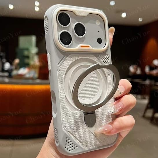 Matte Stand การกระจายความร้อนเคสโทรศัพท์แม่เหล็กเข้ากันได้สําหรับ IPhone 18 12 13 14 15 16 17 Pro Max Plus…