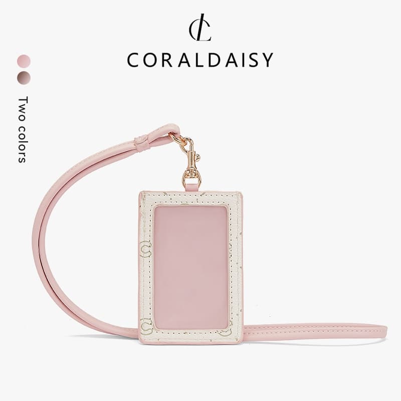 CORALDAISY สินค้าใหม่ปี 2026 ที่ใส่บัตรเลน สําหรับผู้หญิง เรียบง่าย ทันสมัย สีชมพู ที่ใส่บัตรประจําตัว