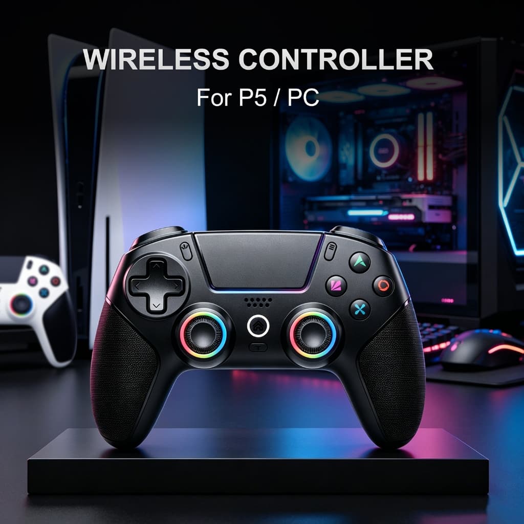ตัวควบคุมการเล่นเกมใหม่สําหรับจอยสติ๊กและทริกเกอร์ PS5-Hall Effect, ลําโพงในตัว, การเขียนโปรแกรม Turbo &…