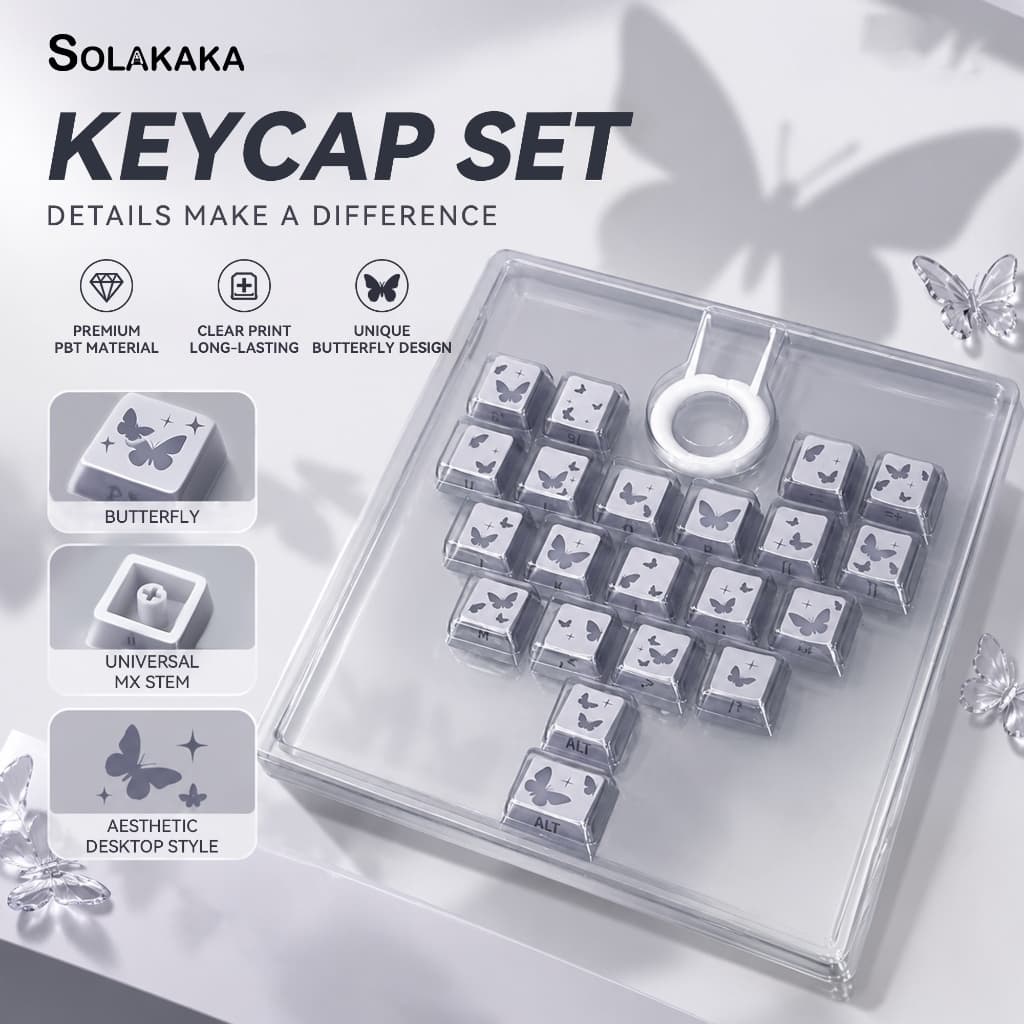 SOLAKAKA Love Heart PBT 21-Pack Custom Keycap DIY เปลี่ยนตกแต่งสําหรับคีย์บอร์ดแบบกลไก
