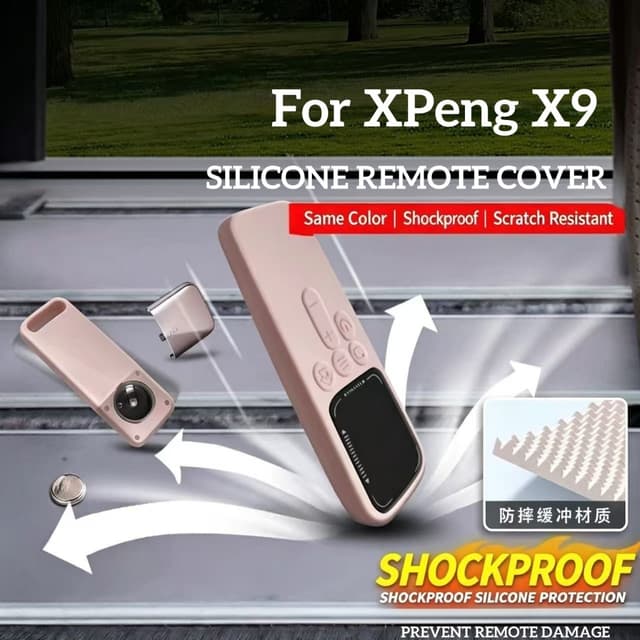 For XPeng X9 หน้าจอความบันเทิงรีโมทคอนโทรลฝาครอบป้องกันซิลิโคนบริสุทธิ์กันฝุ่นป้องกันการตกผลิตภัณฑ์ยานยนต์กันน…