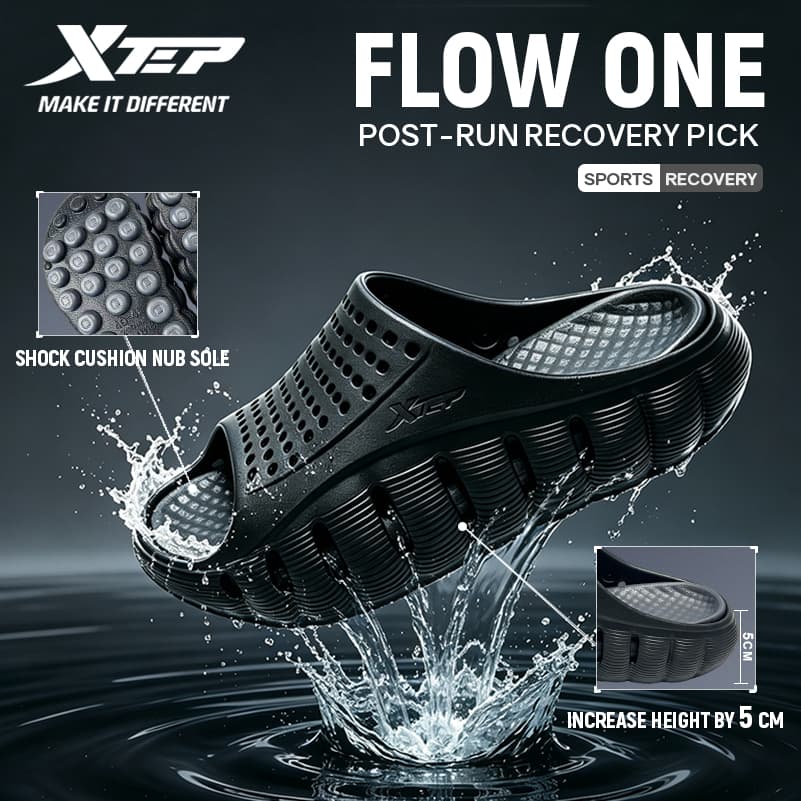 XTEP FLOW 1.0 รองเท้าแตะผู้ชาย เพิ่มความสูง 5 ซม รองเท้านวด รูปที่ 1