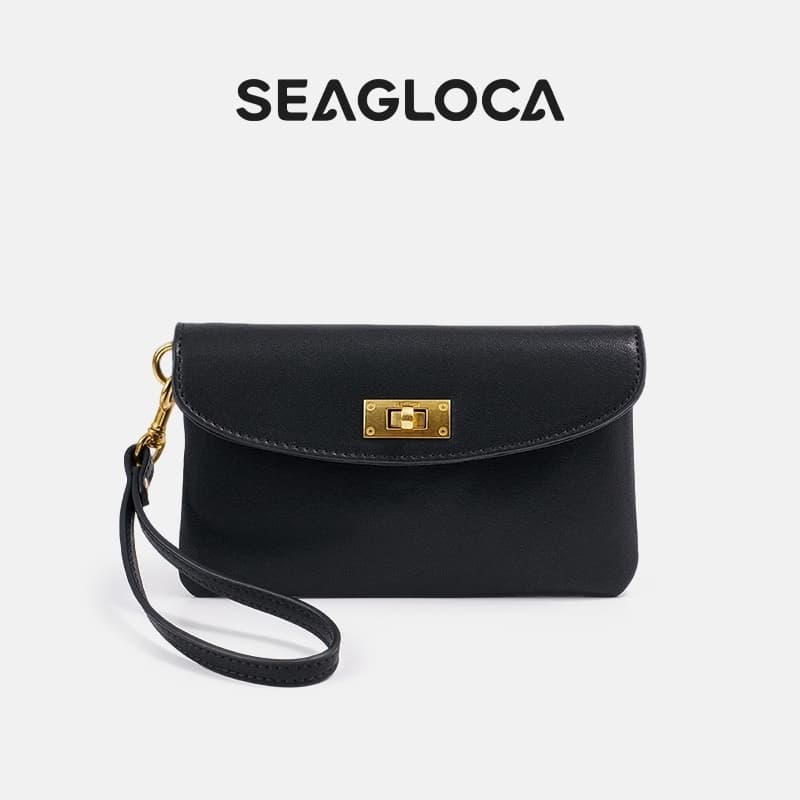 SeaGloca กระเป๋าคลัทช์หนังนุ่มแบบล็อคสไตล์วินเทจสําหรับผู้หญิงไม่มี 00004