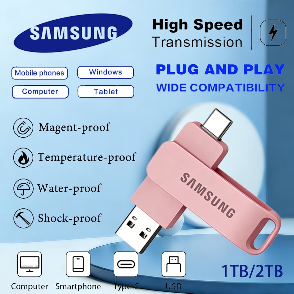 Samsung U Disk Type-C+USB 2in1 เมมแบบไดรฟ์คู่ ใช้งานได้ทุกอุปกรณ์ แฟลชไดรฟ์ แฟลชไดรฟ์โลหะ 1กันน้ํา…