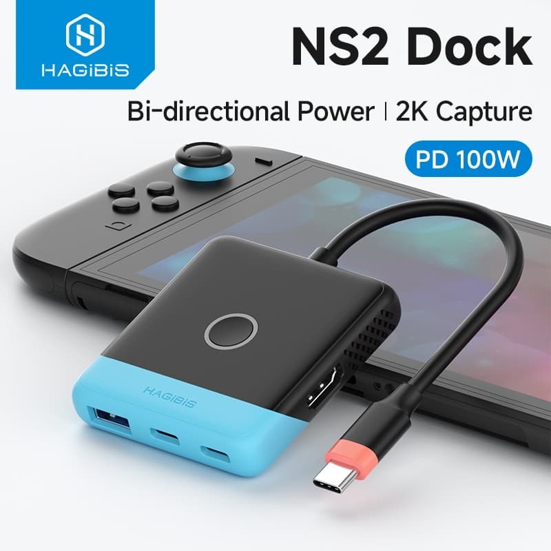 Hagibis Video Capture Card แบบพกพา TV Dock สําหรับ Switch2 ถึง iPad Live Streaming…
