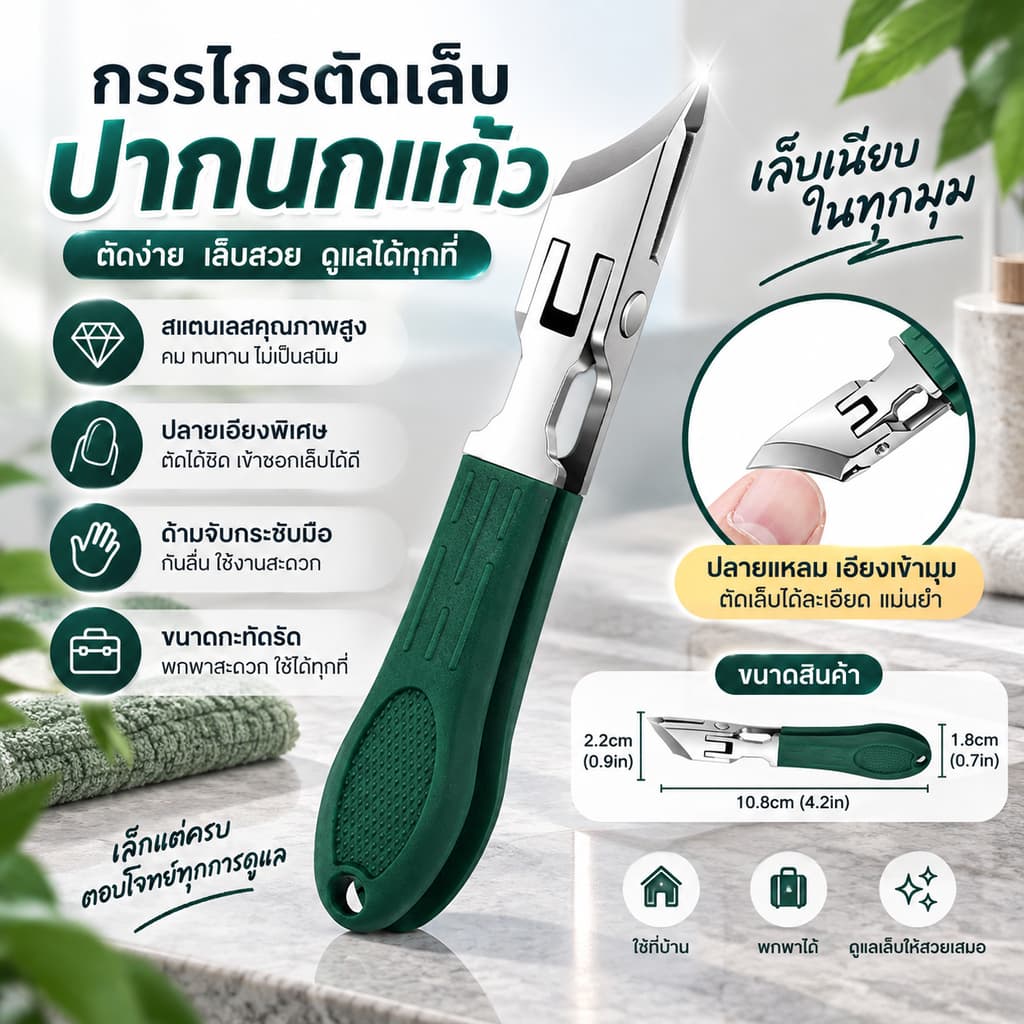 Zhuliye789ps] กรรไกรตัดเล็บปากเอียงป้องกันสาดกรรไกรตัดเล็บแหลมขนาดใหญ่แนวทแยงคมกรรไกรตัดเล็บสําหรับร่องใหม่