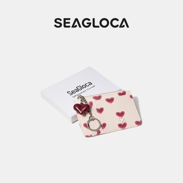 Seagloca วันวาเลนไทน์ใหม่จํากัดกระเป๋าบัตรกระเป๋าใส่เหรียญ Love แขวนเครื่องประดับสําหรับผู้หญิงไม่มี 02