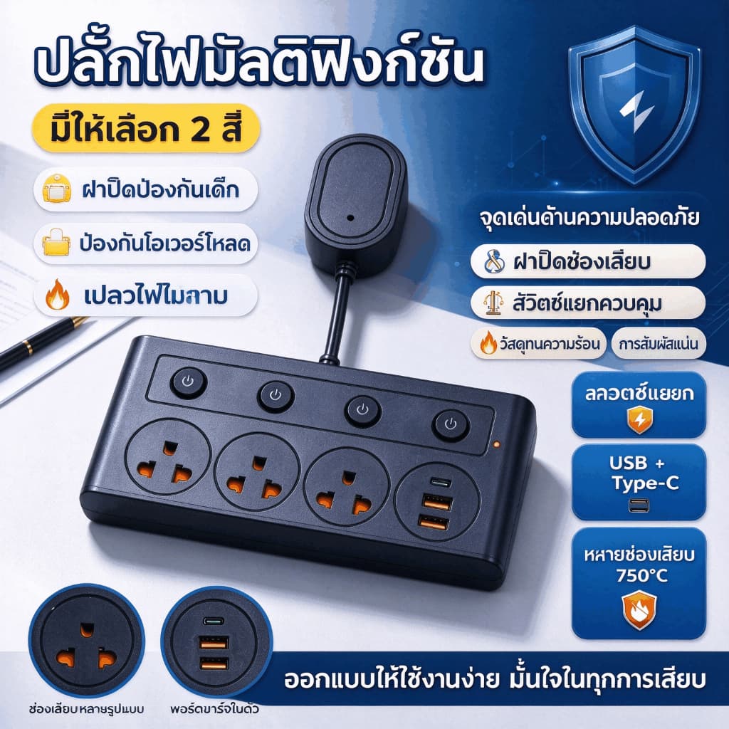 เบ้าต่อสายไฟซ็อกเก็ตสวิตช์ควบคุมย่อยอิสระ 4 พอร์ตพร้อมอินเทอร์เฟซ ยูเอสบี…