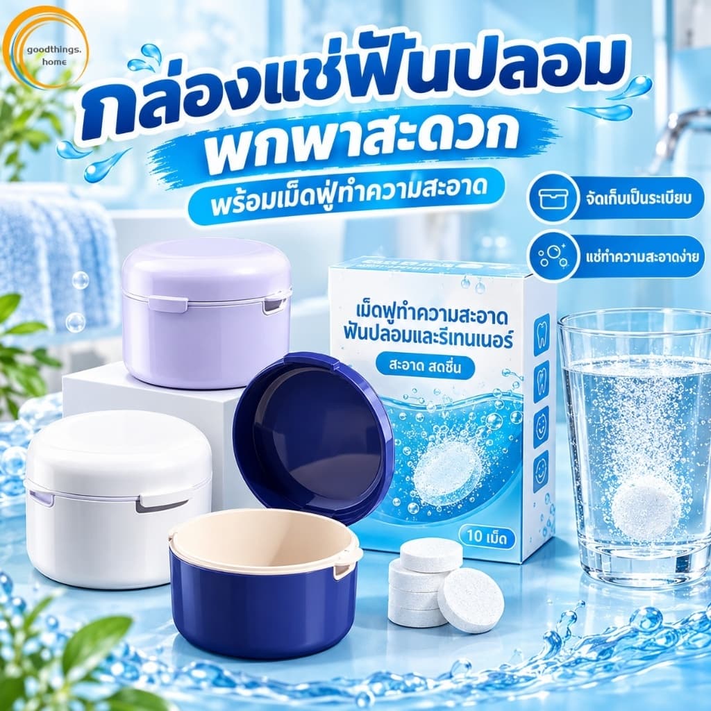 กล่องฟันปลอม กล่องรีเทนเนอร์ กล่องใส่รีเทนเนอร์ ใส่เครื่องมือจัดฟัน ฟันปลอม เก็บฟันปลอม รีเทนเนอร์จัดฟัน…
