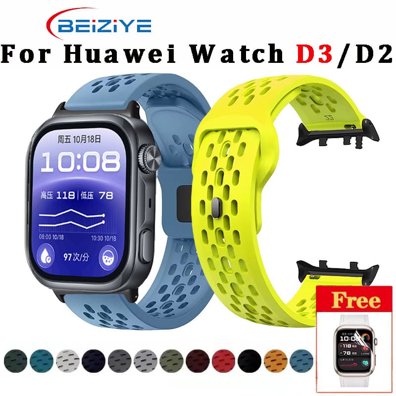 สําหรับ Huawei นาฬิกา D3 หลุมซิลิโคนสําหรับ Huawei นาฬิกา D2 SmartWatch สายรัดข้อมือกีฬาสร้อยข้อมือซิลิโคน…